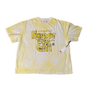 Honor The Gift Los Angeles Shirt XL NWT Yellow White Acid Wash Westbrook HTG